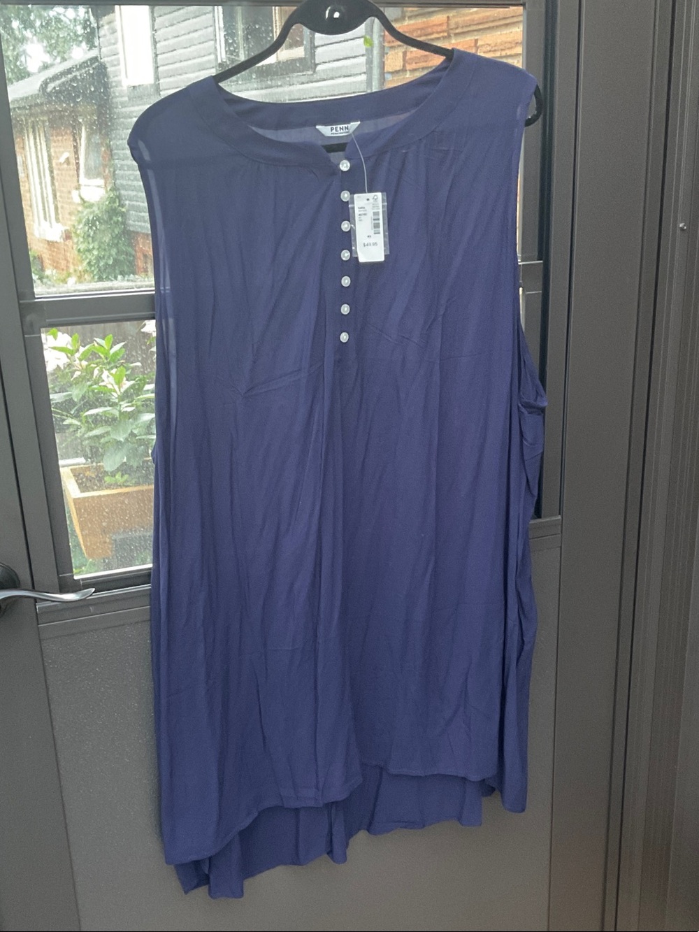 Penningtons Sleeveless Henley Tunic in Navy NWT